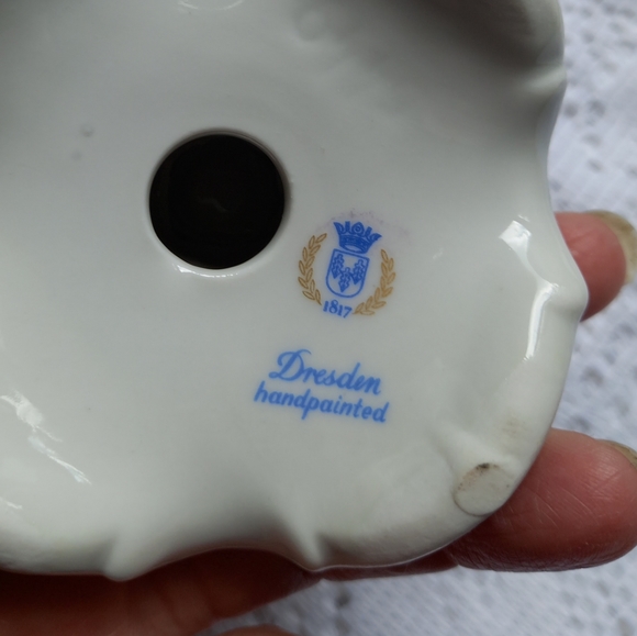 Vintage Dresden hand painted candle sticks - Picture 4 of 8